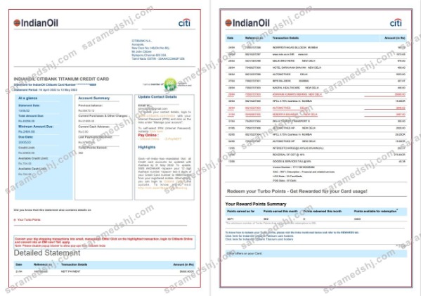India Indian Oil utility bill template in Word and PDF format, 6 pages, 1
